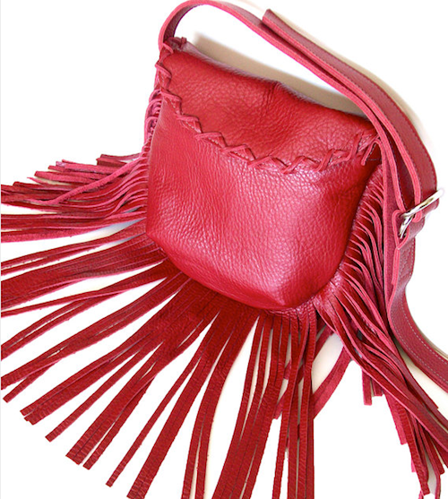 Red Fringe leather handbag